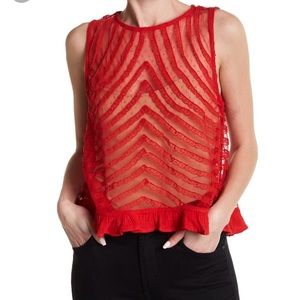 Free People She A Doll Lace Sleeveless Crop Top